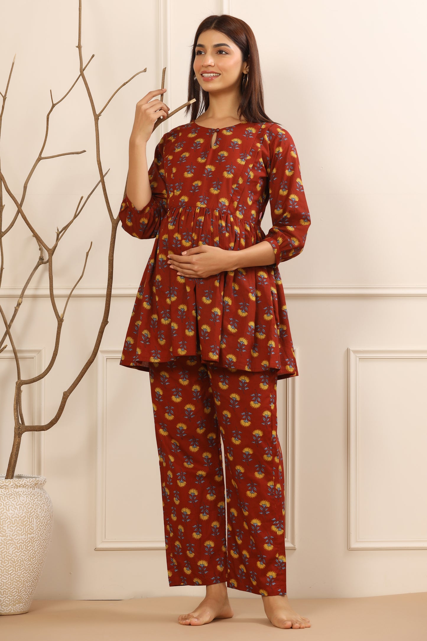 Flower Power Red Maternity & Nursing Set