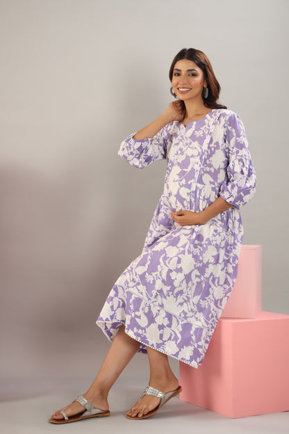 Plum Passion Maternity & Nursing Dress