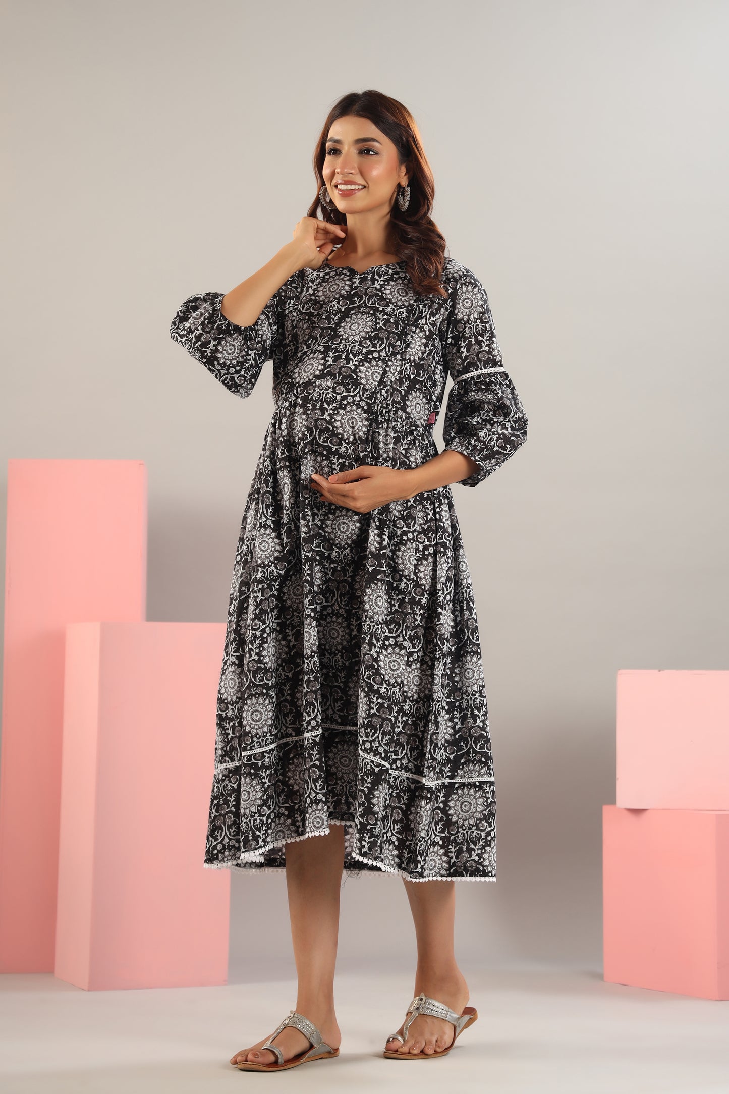 Nightingale Black Maternity & Nursing Dress