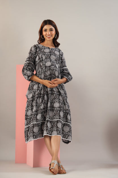 Nightingale Black Maternity & Nursing Dress