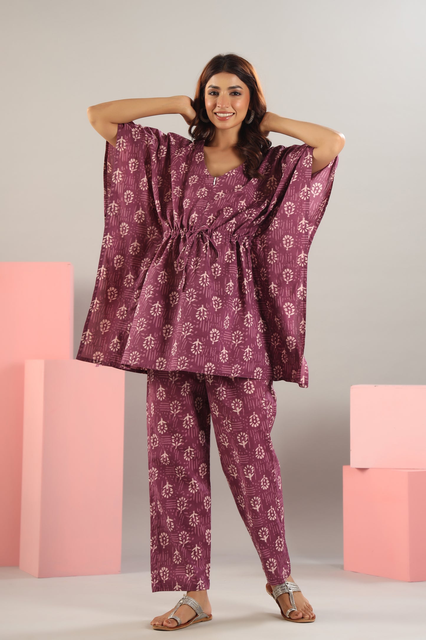 Plum Delight Maternity & Nursing Kaftan Set