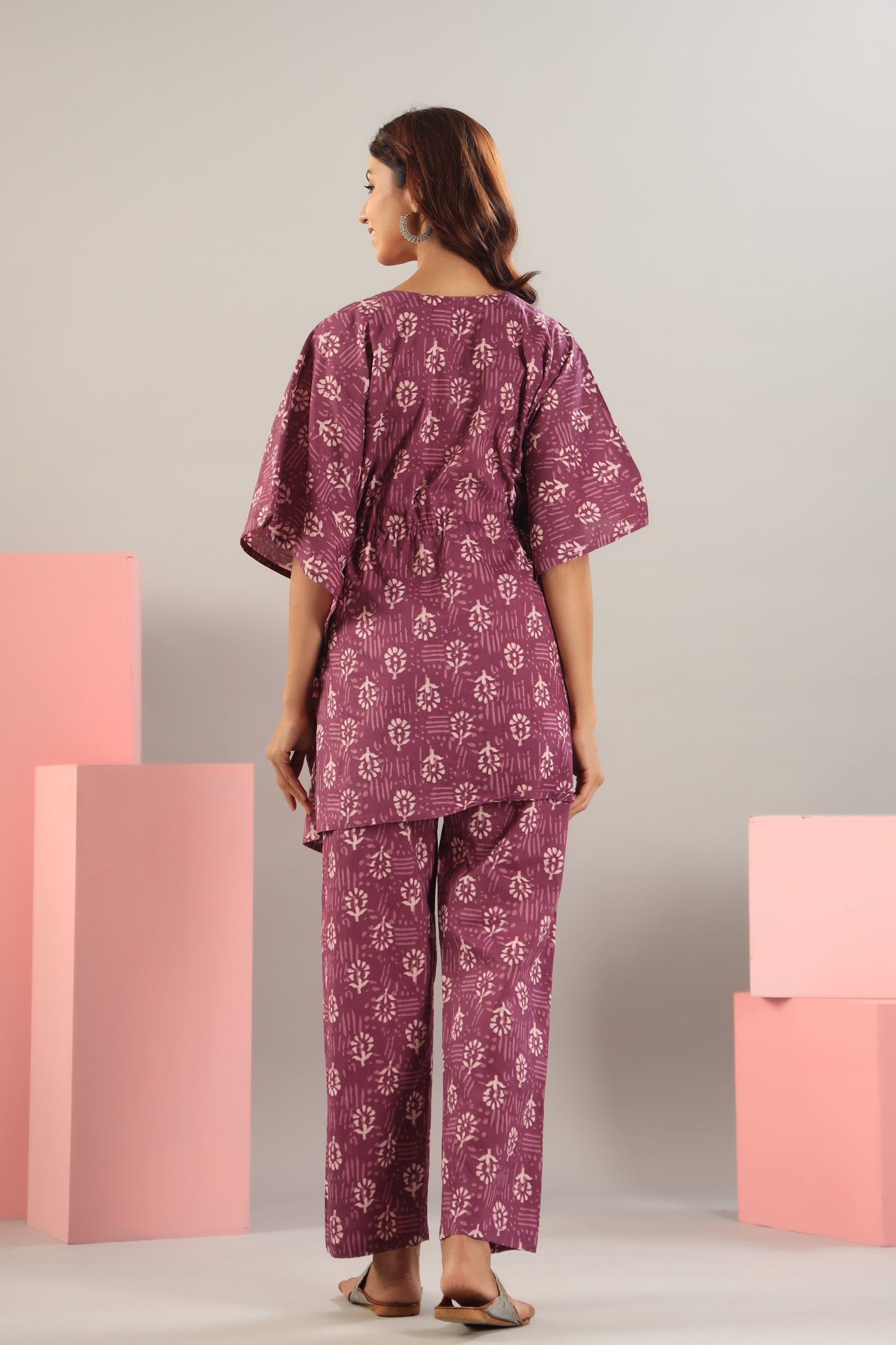 Plum Delight Maternity & Nursing Kaftan Set