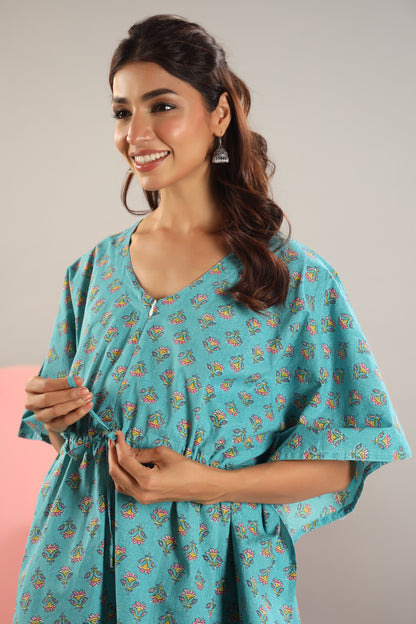 Cheeky Blue Maternity & Nursing Kaftan Set