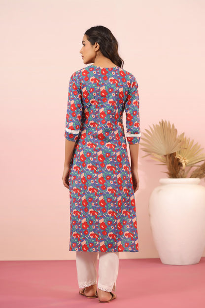 Abstract Floral Maternity & Nursing Kurta