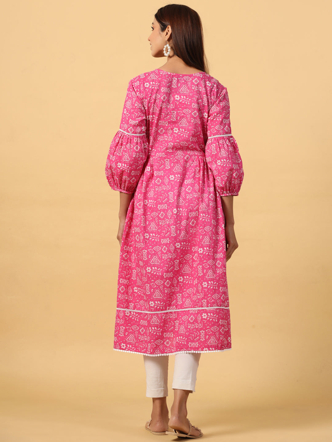 Abstract Print Overlay Maternity & Nursing Kurta