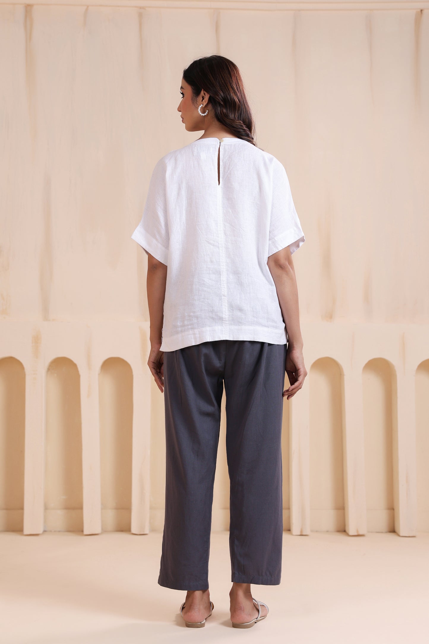 Slate Grey Cotton High Rise Maternity Pant