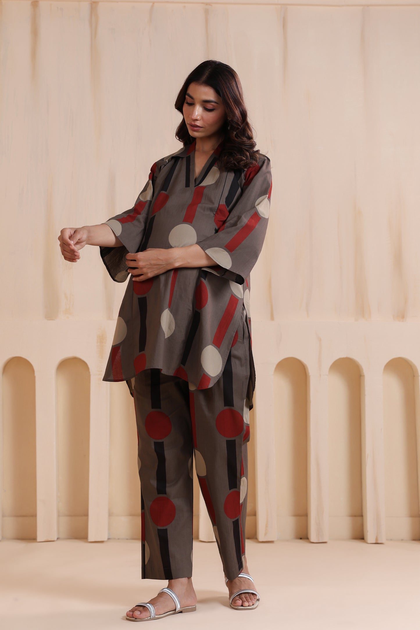 Tribal Echo Grey Maternity & Nursing Co-ord Set