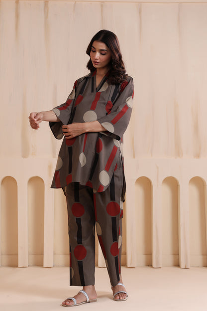 Tribal Echo Grey Maternity & Nursing Co-ord Set