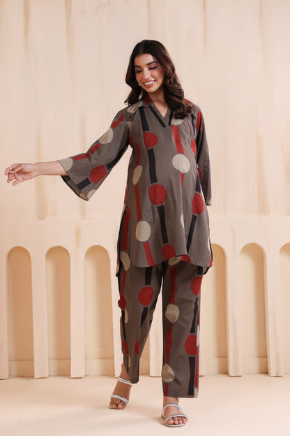 Tribal Echo Grey Maternity & Nursing Co-ord Set