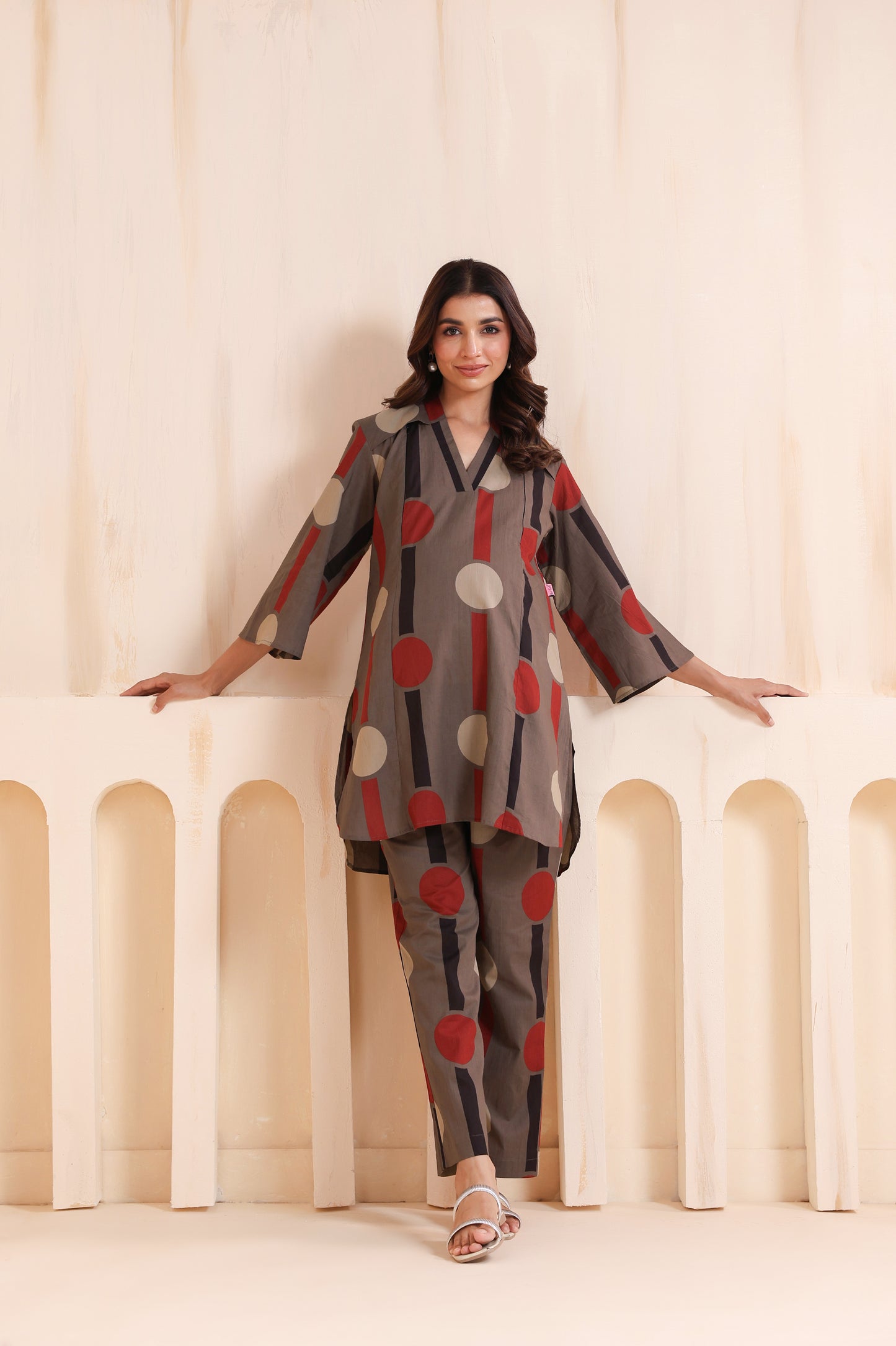 Tribal Echo Grey Maternity & Nursing Co-ord Set