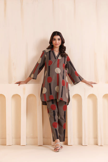 Tribal Echo Grey Maternity & Nursing Co-ord Set