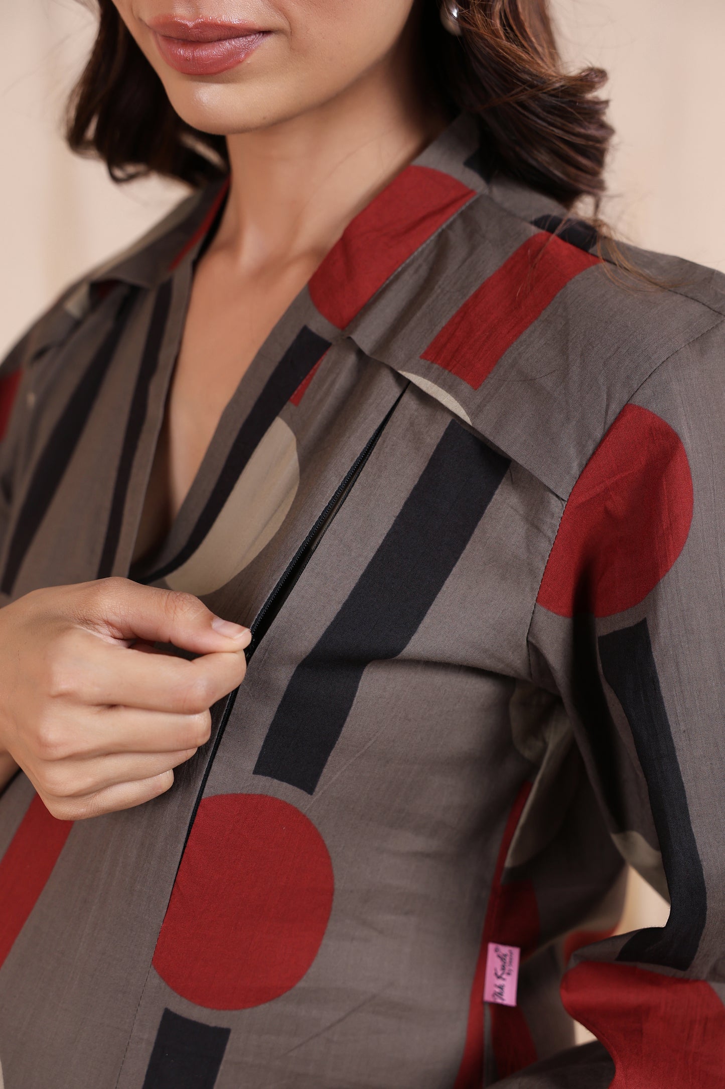 Tribal Echo Grey Maternity & Nursing Co-ord Set