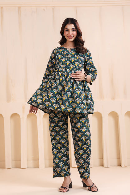 Black Bloom Maternity & Nursing Set