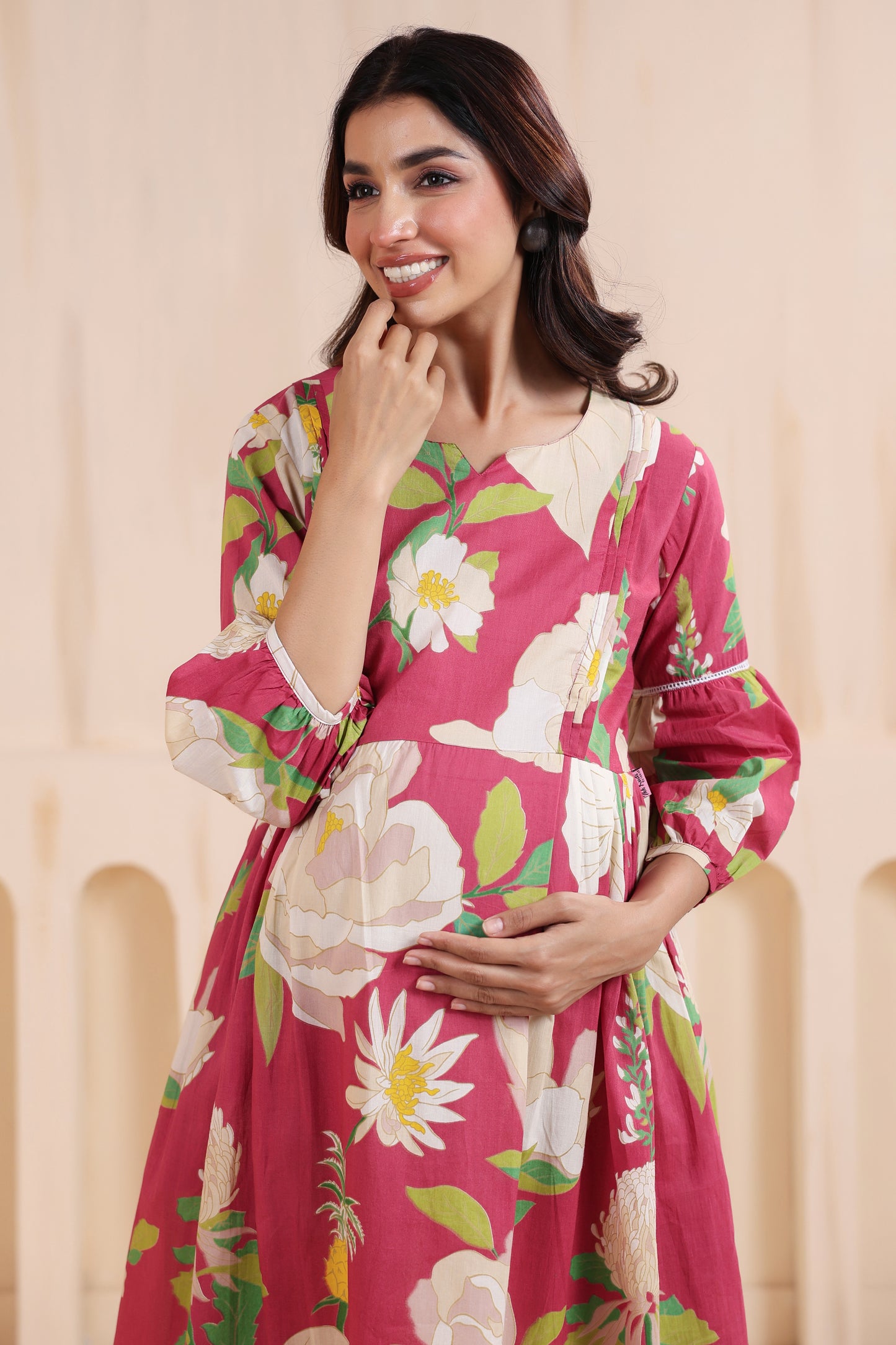 Desert Rose Pink Maternity & Nursing Dress