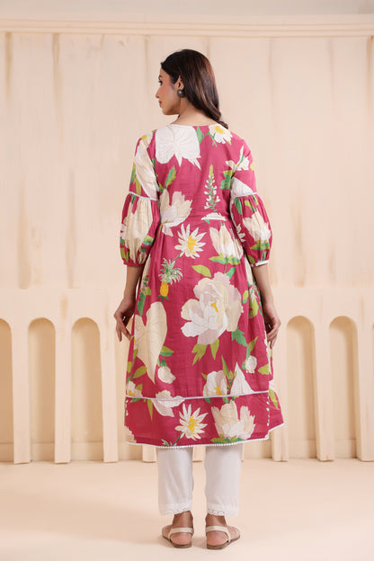 Desert Rose Pink Maternity & Nursing Kurta