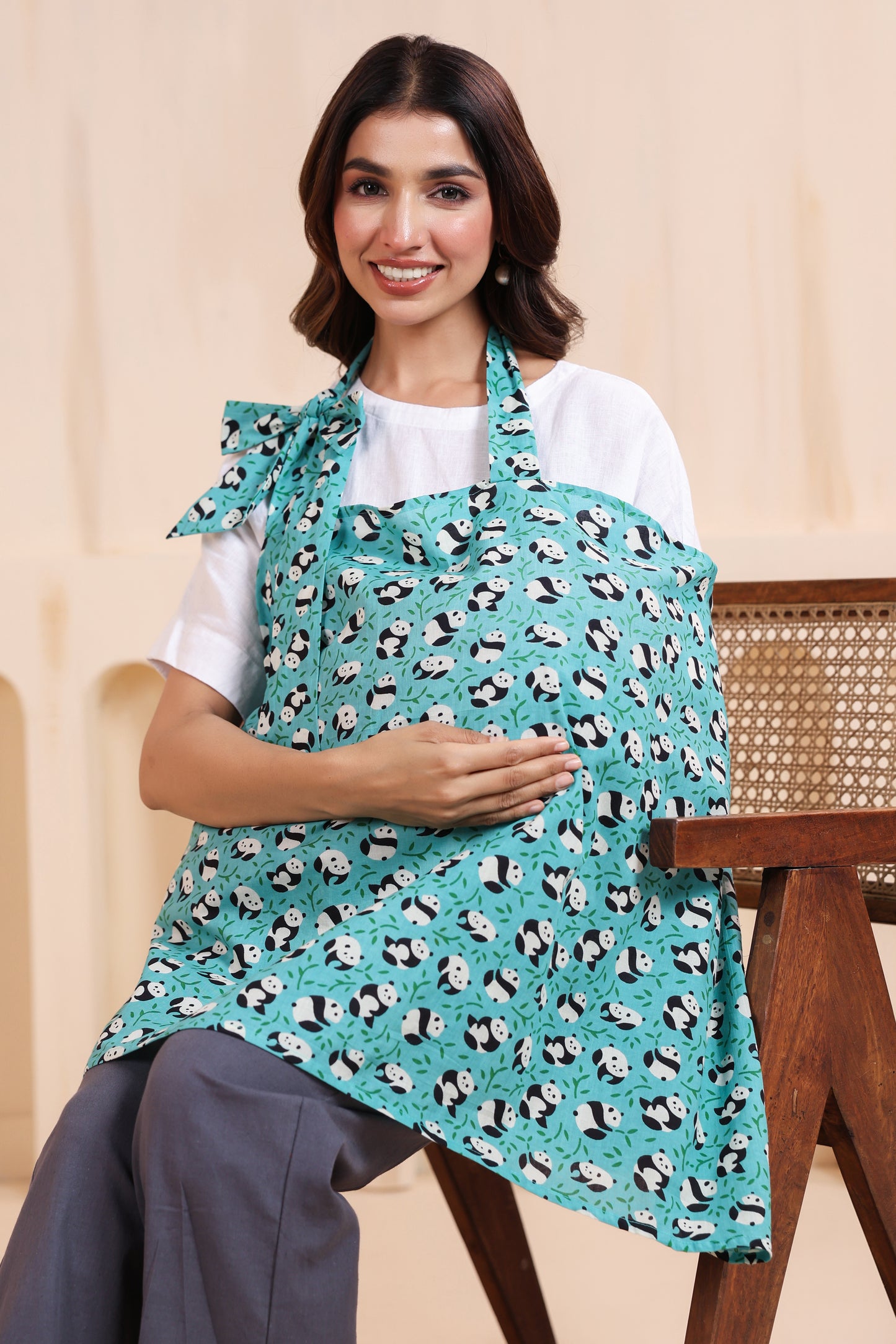 Panda Paradise Blue Feeding Cover